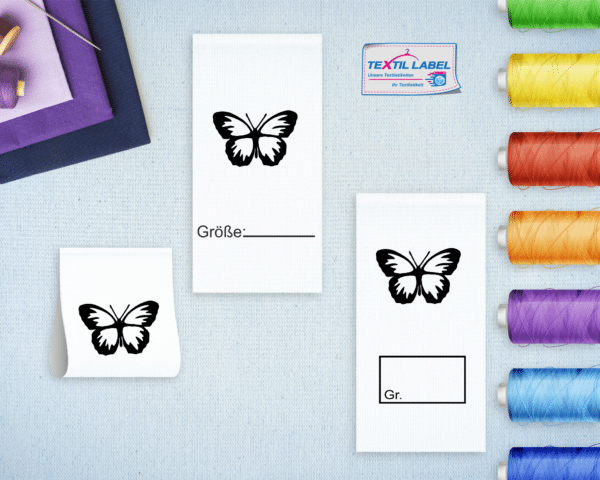 Schmetterling Größenetikett Textiletiketten für Größenbeschriftung M005006