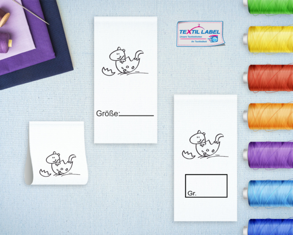 Textiletiketten Dino im Ei Motiv M013014