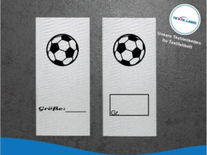 Fußball Größenetikett Textiletiketten für Größenbeschriftung M054055
