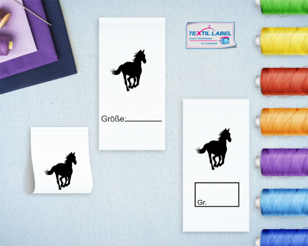 Pferd Größenetikett Textiletiketten für Größenbeschriftung M062063