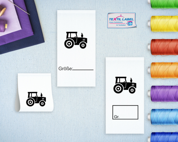 Traktor Größenetikett Textiletiketten für Größenbeschriftung M068069