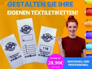 Textiletiketten Konfigurator Bild weiß Textil-Label