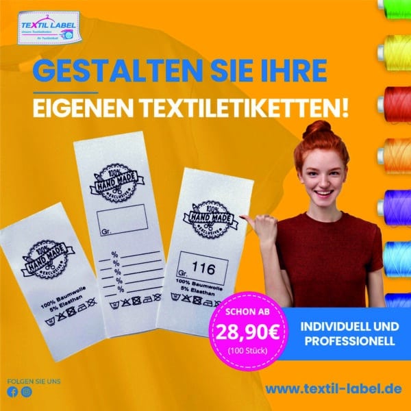 Textiletiketten Konfigurator Bild weiß Textil-Label