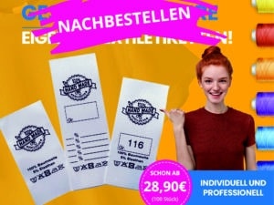 Textiletiketten Konfigurator Textil-Label Konfigurator Nachbestellen