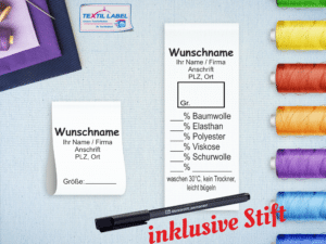 Gewerbeetiketten Pflegesymbole in Textform