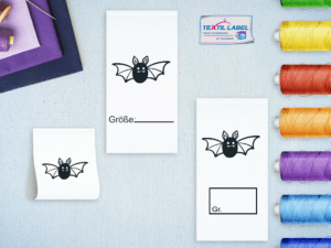 Textiletiketten mit Fledermaus Motiv M097098