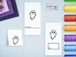 Etiketten Größenfeld und Halloween Gespenst M099100