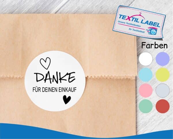 Aufkleber Danke für deine Bestellung, rund Ø 5cm MB003