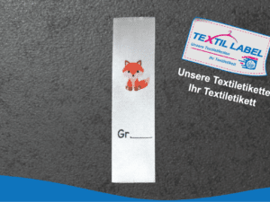 Textileetiketten Labels Fuchs sitzend farbig BE002
