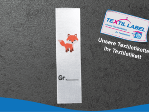 Textileetiketten Labels Fuchs stehend farbig BE004