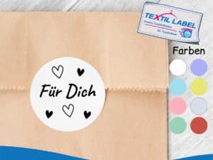 Aufkleber Für Dich, rund Ø 5cm MB007