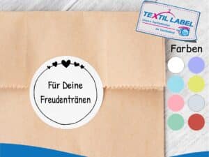 Freudentränen Aufkleber „Für deine Freudentränen“, rund Ø 5cm FtA002