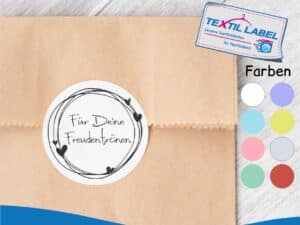 Freudentränen Aufkleber „Für deine Freudentränen“, rund Ø 5cm FtA003