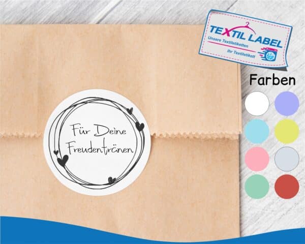 Freudentränen Aufkleber „Für deine Freudentränen“, rund Ø 5cm FtA003