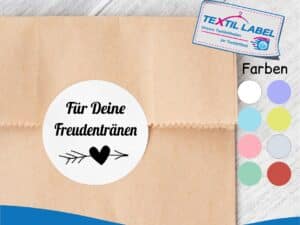 Freudentränen Aufkleber „Für deine Freudentränen“, rund Ø 5cm FtA005