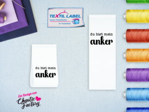 Labels du bist mein anker Motiv, Textiletiketten mit Motiven von Chaotic-Factory SM003