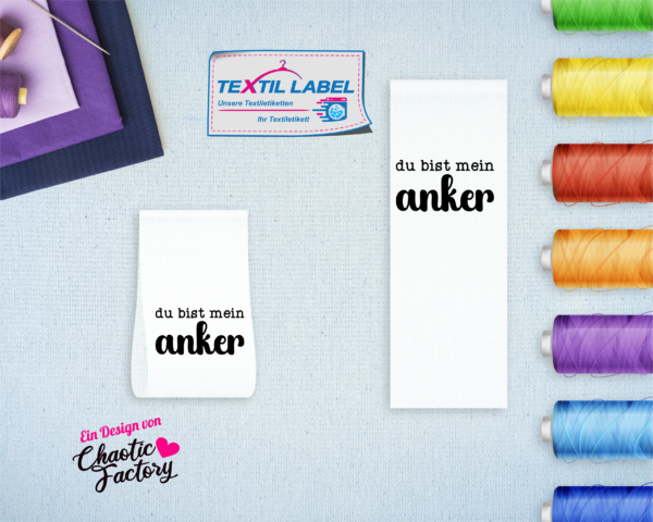 Labels du bist mein anker Motiv, Textiletiketten mit Motiven von Chaotic-Factory SM003