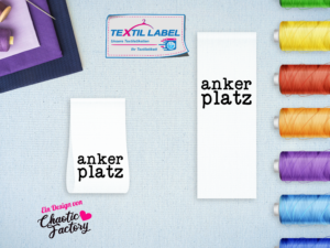 Labels Anker Platz Motiv, Textiletiketten mit Motiven von Chaotic-Factory SM004