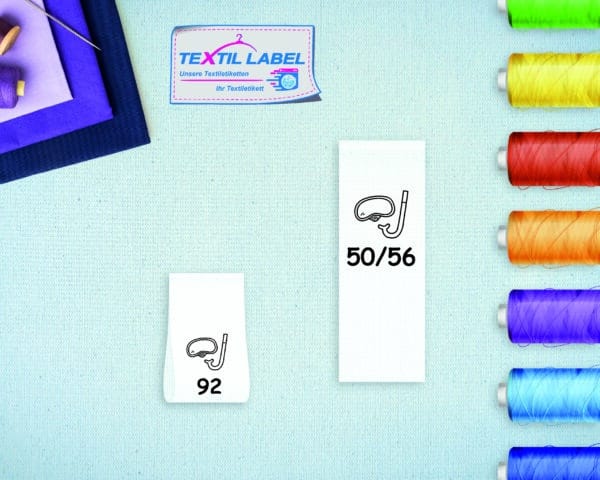 Labels Motiv und Größen Textiletiketten SG008