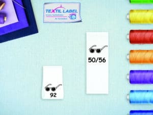 Labels Motiv und Größen Textiletiketten SG010