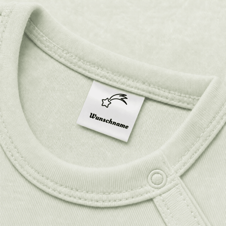 Textiletiketten mit Sternschnuppe Motiv und Wunschnamen Namensetiketten