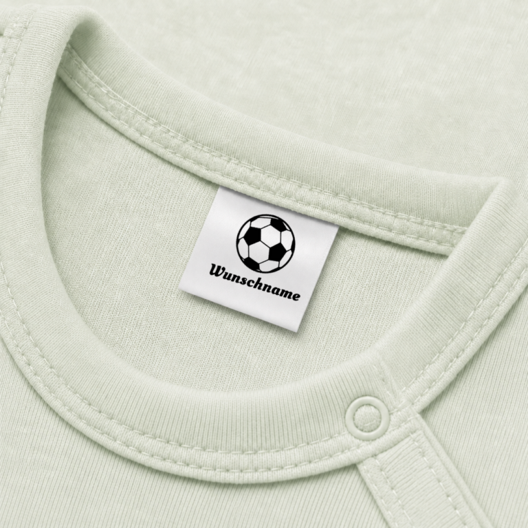 Textiletiketten mit Fußball Motiv und Wunschnamen Namensetiketten