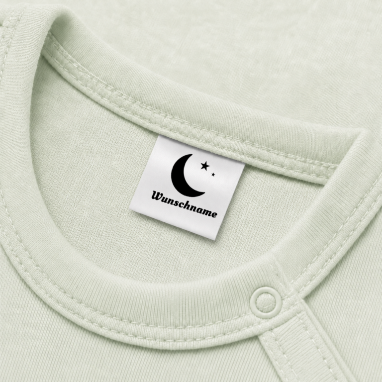 Textiletiketten mit Mond Motiv und Wunschnamen Namensetiketten