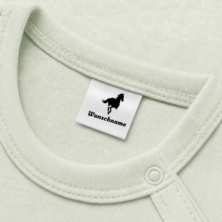 Textiletiketten mit Pferd Motiv und Wunschnamen Namensetiketten