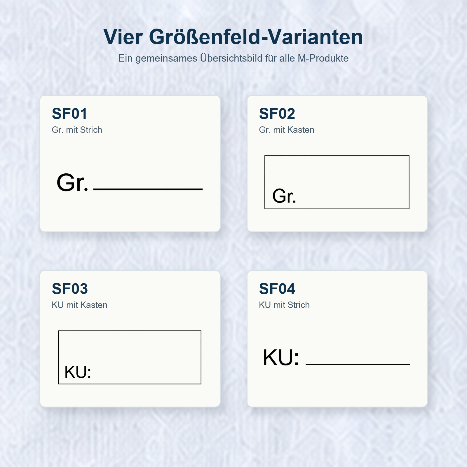 Origami Textiletiketten Universal mit Größenfeld Origami Tiere 3 Größenfelder