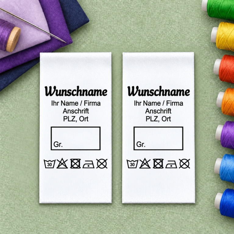 Universelle Gewerbe Etiketten mit Wunschname ohne Material